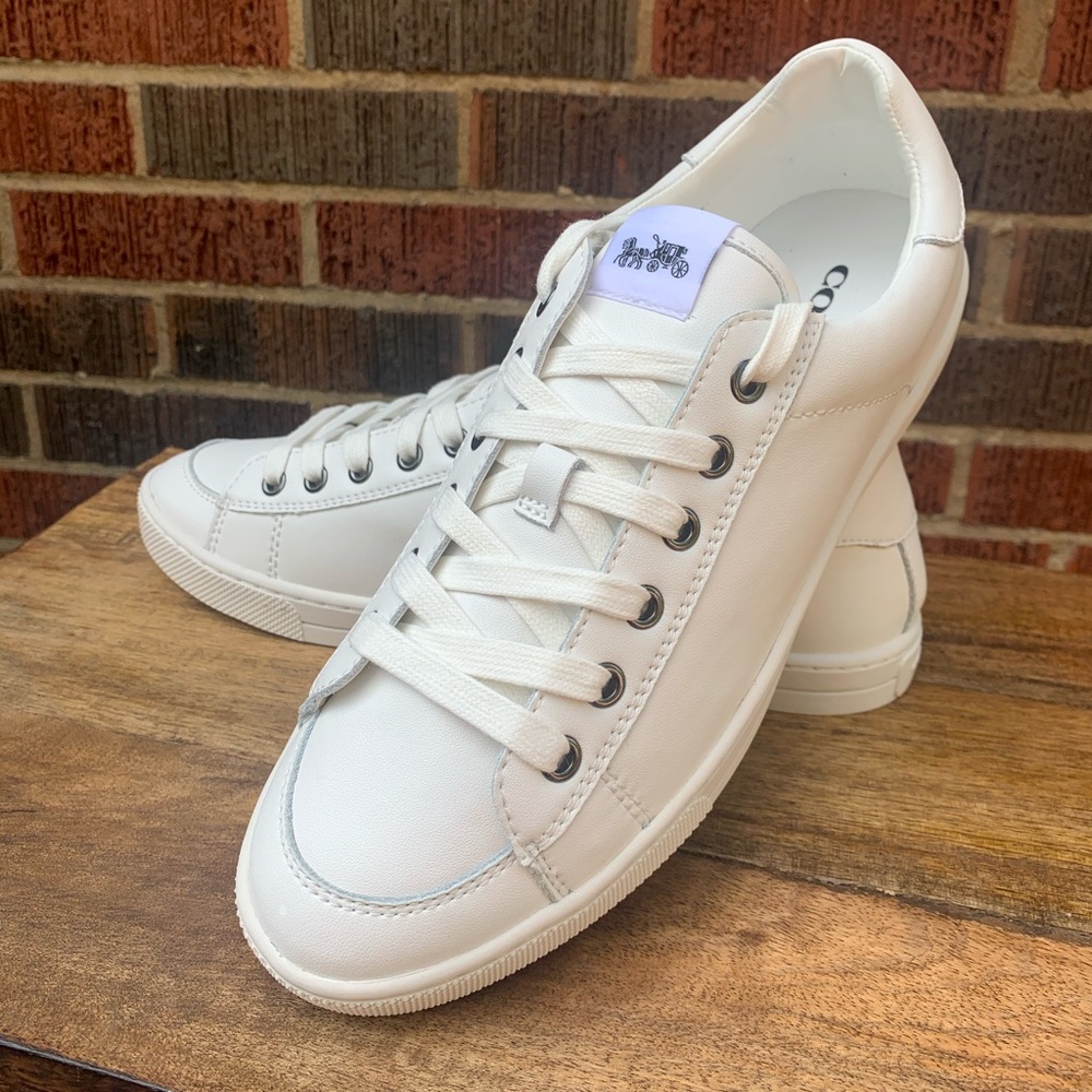New! Coach Porter leather fashion sneaker white